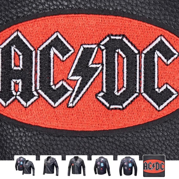 AC/DC Black Leather Jacket for Men - Picture 5 of 7